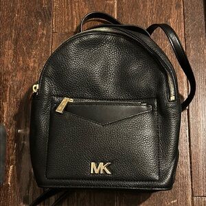 Michael Kors Black Leather Backpack